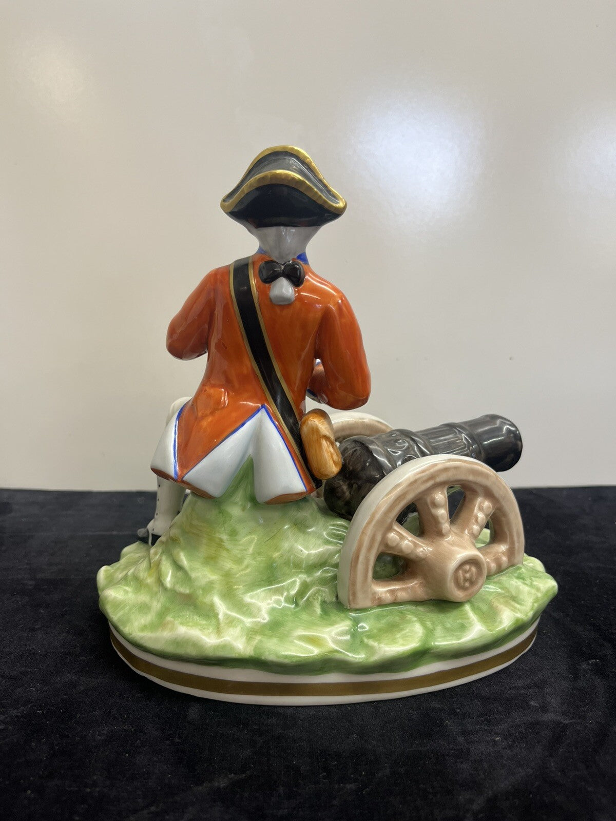 1839 Capodimonte Porcelain Soldier with Cannon 7.5" Tall