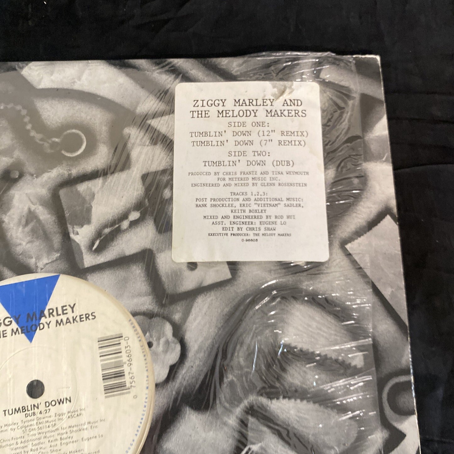 ZIGGY MARLEY 12" Tumblin' Down Virgin 0-96603 Shrink Hype Sticker - EX/VG+