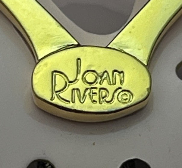 JOAN RIVERS Orchid Brooch Enamel Purple & Peach Flower Lady bug Pin Rhinestones