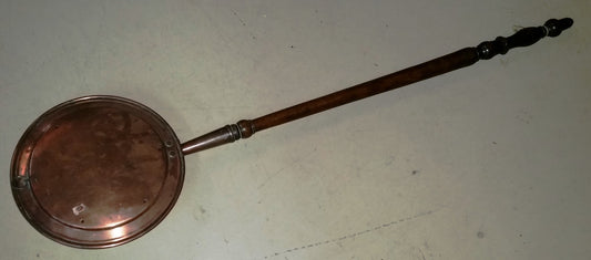 Hand-Made Copper Bed Warmer 45" long Pan 11" diameter 1800's