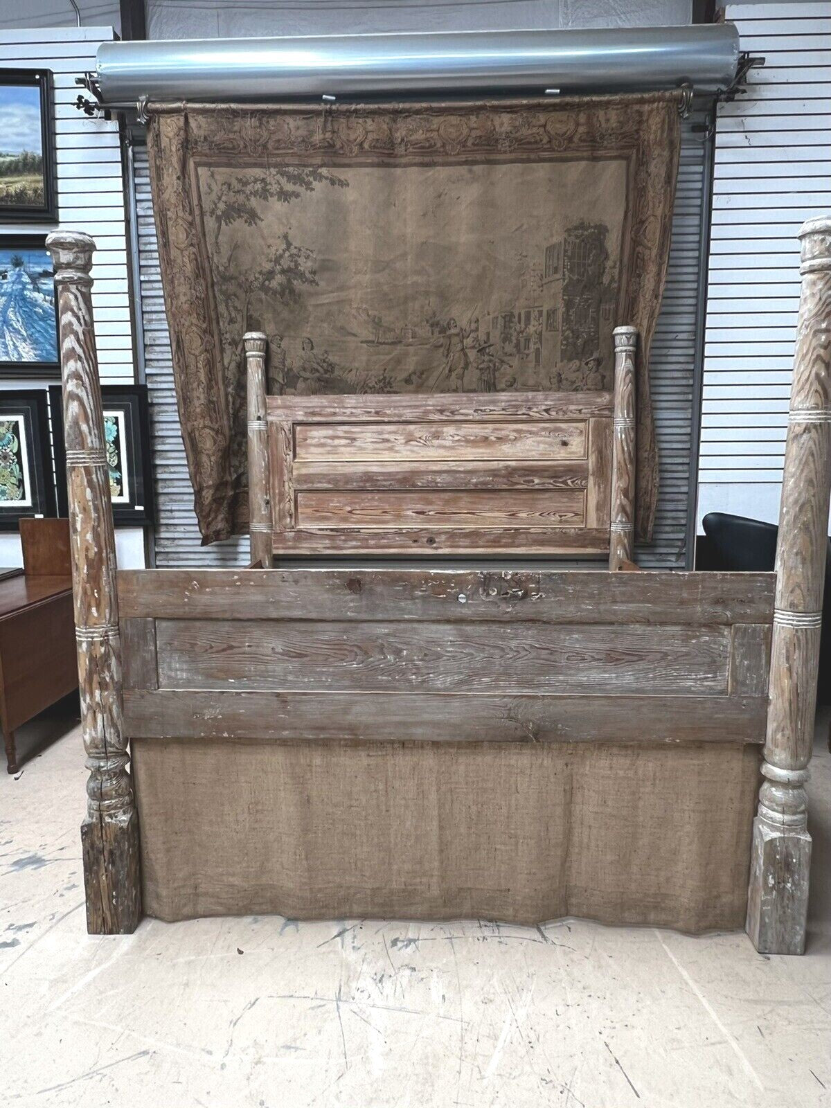 King Antique Handmade 4 Poster Bed from Alabama 4 Antebellum Porch Posts & Doors