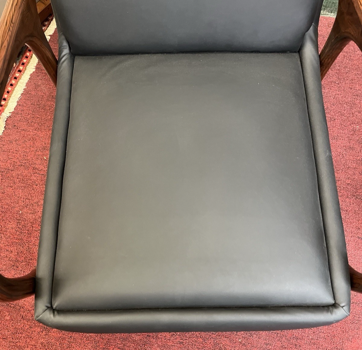 (2) MID-CENTURY MODERN STYLE UPHOLSTERED ROSEWOOD ARMCHAIRS