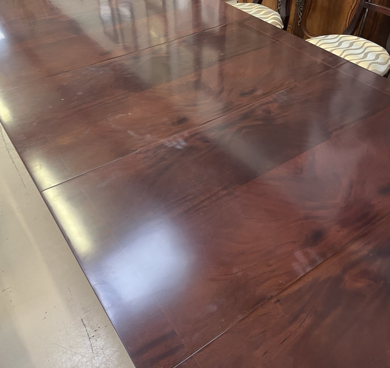 Hurtado "Gala" French Modern Mahogany Dining Table w/ 2 Leaves & 11 Chairs