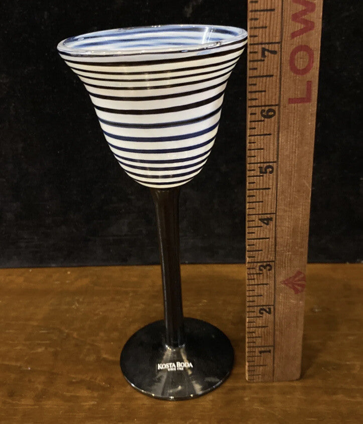 1x Kosta Boda Signed Ulrica Hydman Valliene 7 " Wine Glassware Goblets