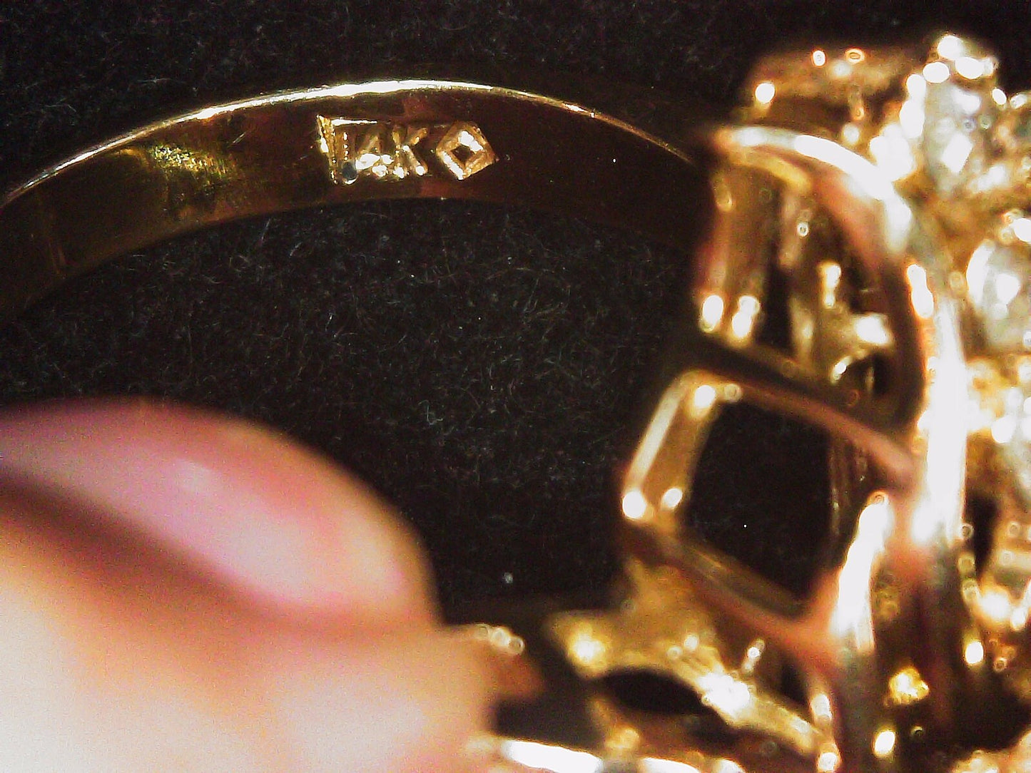 14K Yellow Gold Diamond Cluster Ring, Size 6.25, 3/4 ct TW, 6.2g