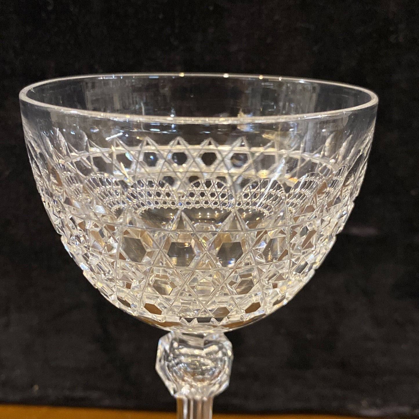 1875 Dorflinger  Hob Diamond 5" Wine Claret