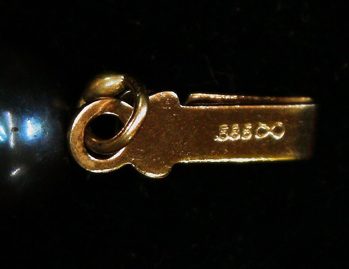 Cultured Tahitian Black South Sea Pearl Necklace, 36in, 14k gold clasp, 6.5mm