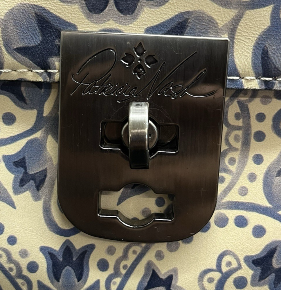 Patricia Nash Chauny Leather Crossbody Satchel Italian Folklore w/ Strap/Wallet