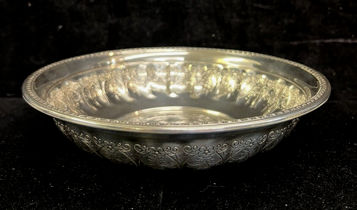 Antique  9" Sterling Bowl 307 Hallmark H Hasselbring Repousse Mono T 190g