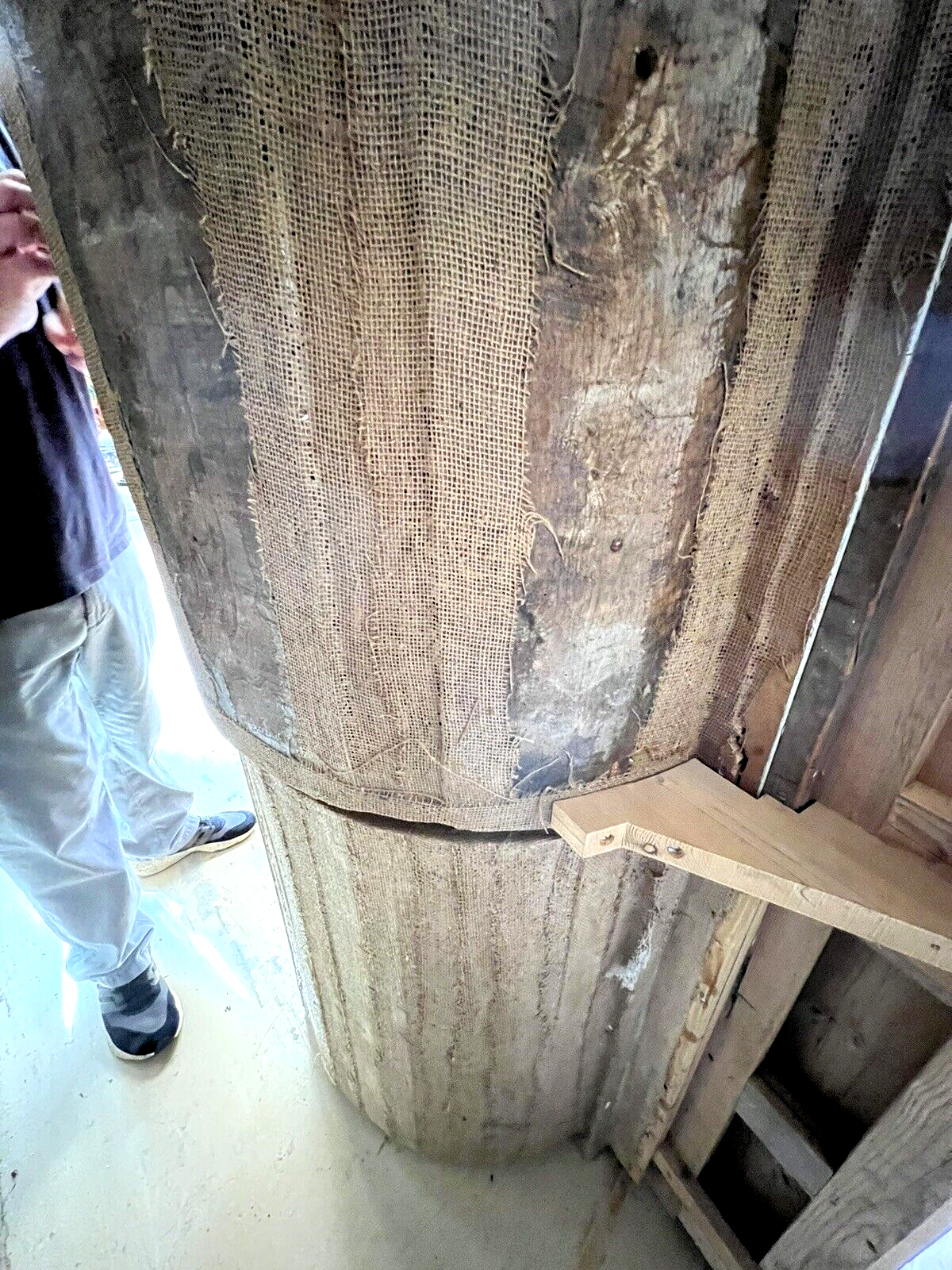 Antique American Federal Oak Corner Cabinet w/ Painted Interior 19C Farmhouse