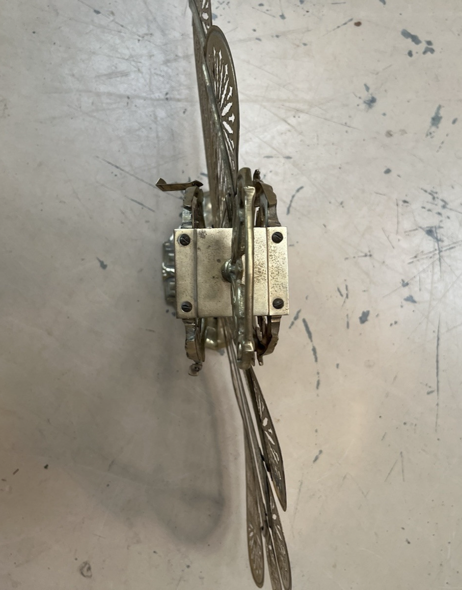 Antique Art Deco Gilt Gold Folding Fan Peacock Fire Screen CL10