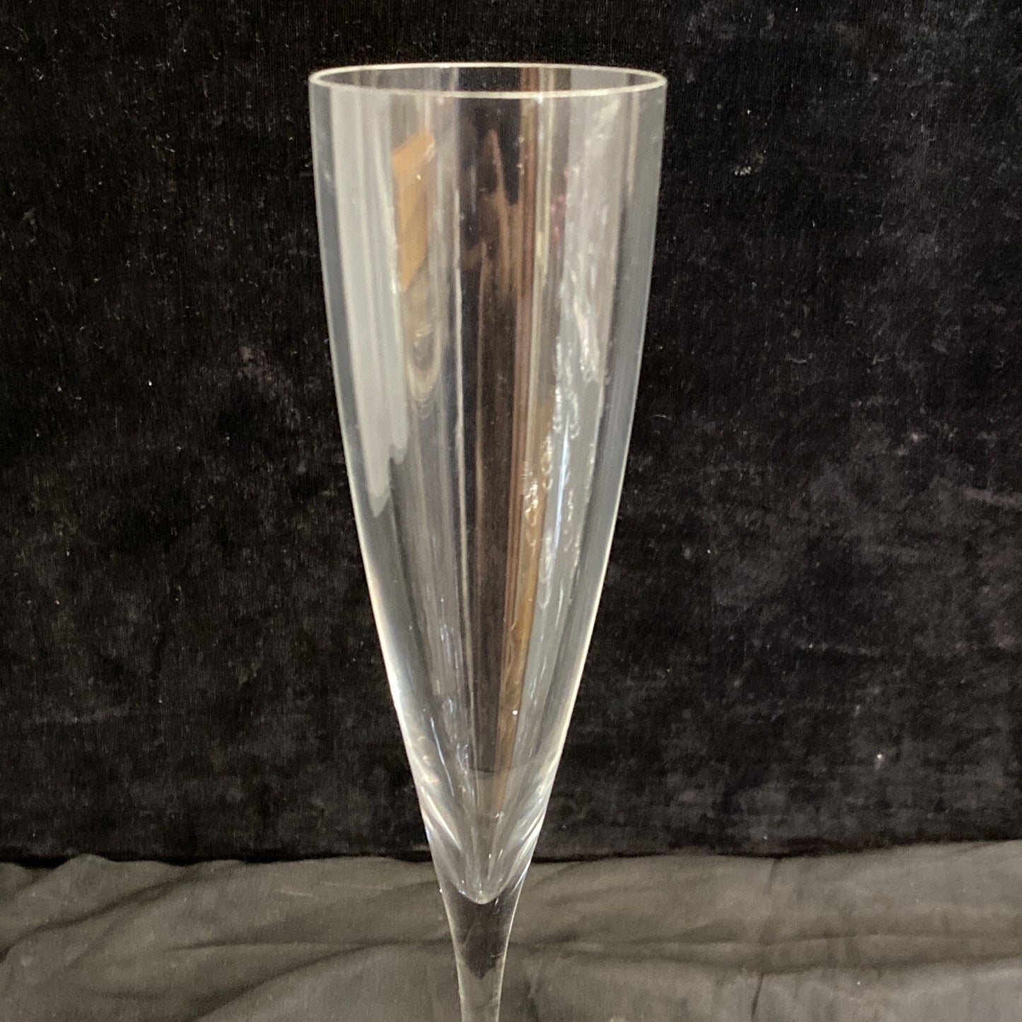 Pair of 2 Baccarat 9 1/2” Champagne Glasses France Signed Excellent