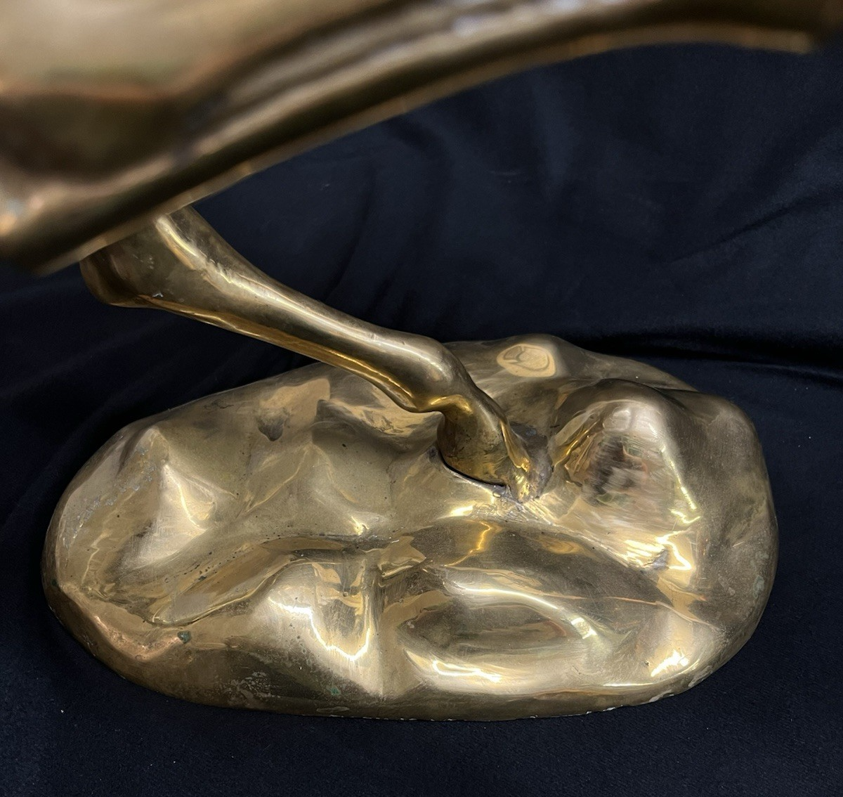 Polished Brass Wild Bucking Bronco w/ Removable Cowboy Rider Sculpture 21"