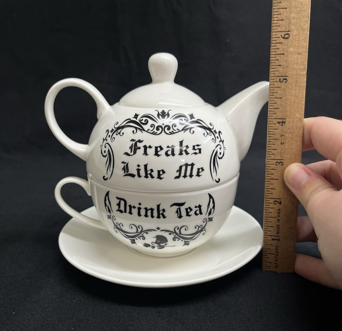 Alchemy of England 1977 Tea for One "Freaks Like Me Drink Tea" China Set