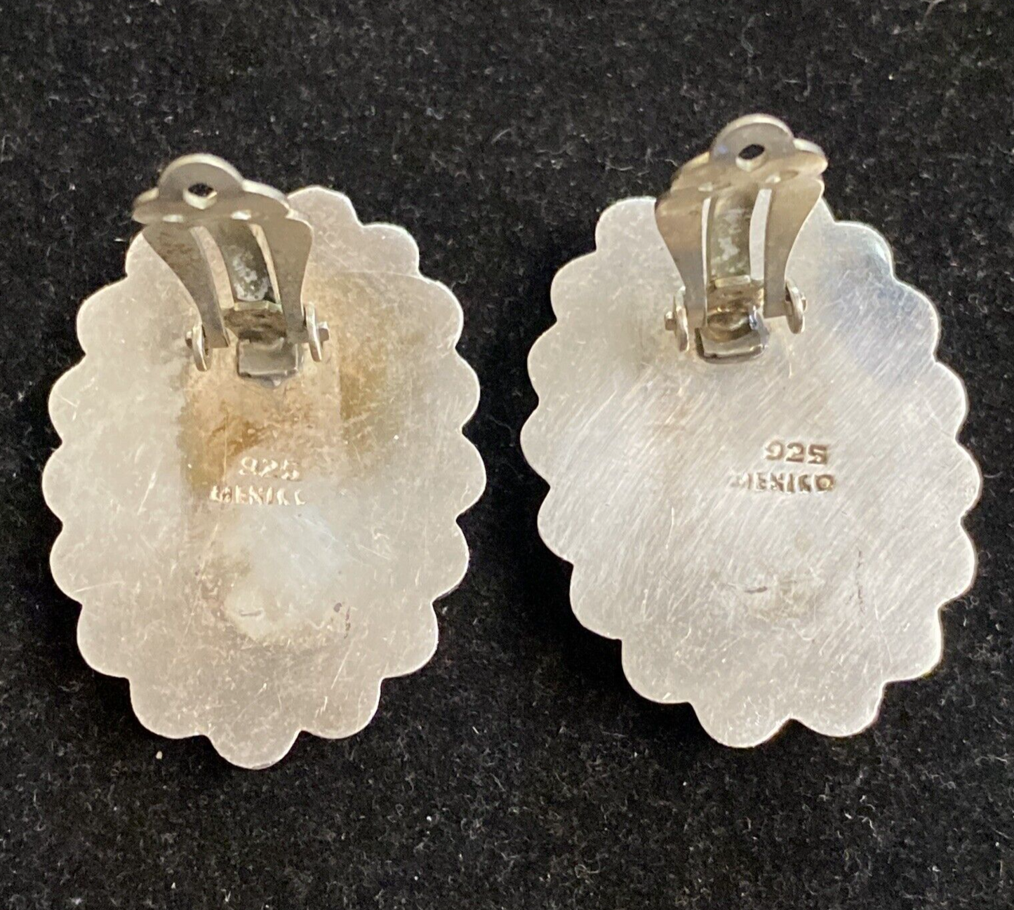 Sterling Silver 925 Mexico Clip On Earrings 25.1g