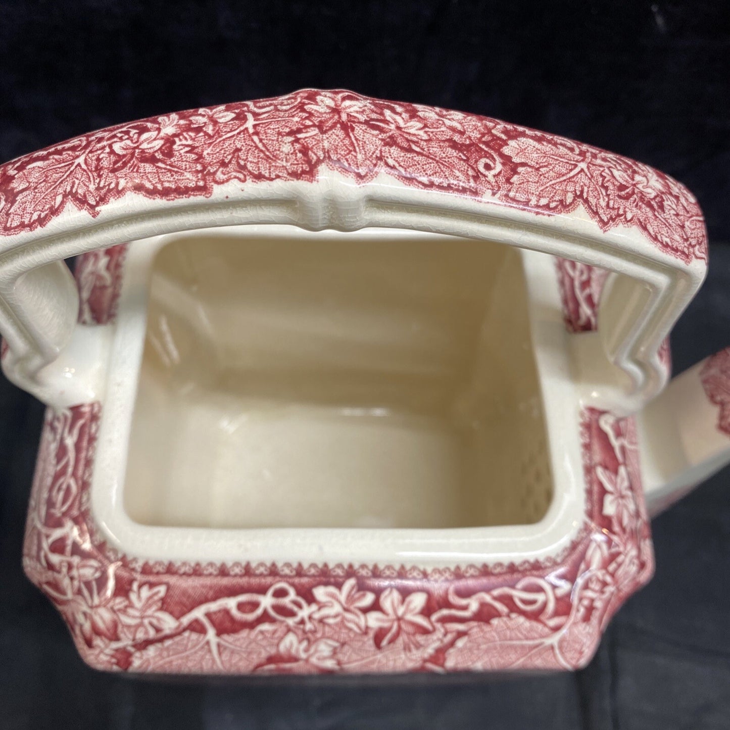 Mason's Vista Pink Kettle Teapot & Lid 9" Holds 7 Cups