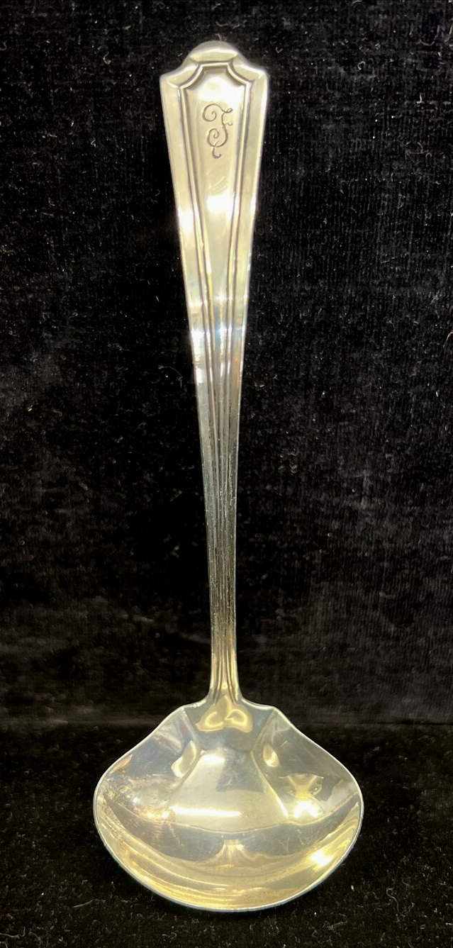 Manchester Silver Co.  Mary Warren Sterling Silver Cream Ladle Mono F 5 1/4" 15g