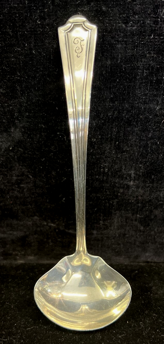 Manchester Silver Co.  Mary Warren Sterling Silver Cream Ladle Mono F 5 1/4" 15g