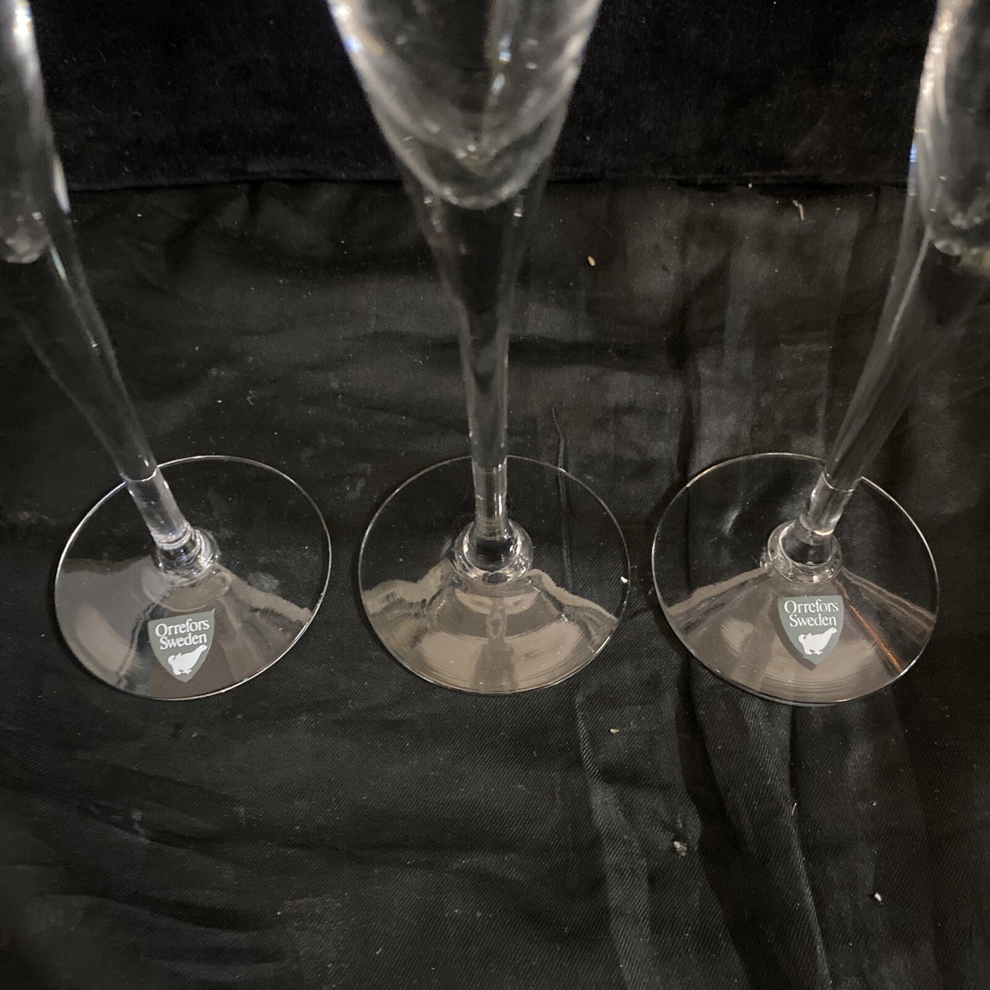 Set of 3 Orrefors Schnapps Victoria Blown Glasses 7 1/8" Sweden