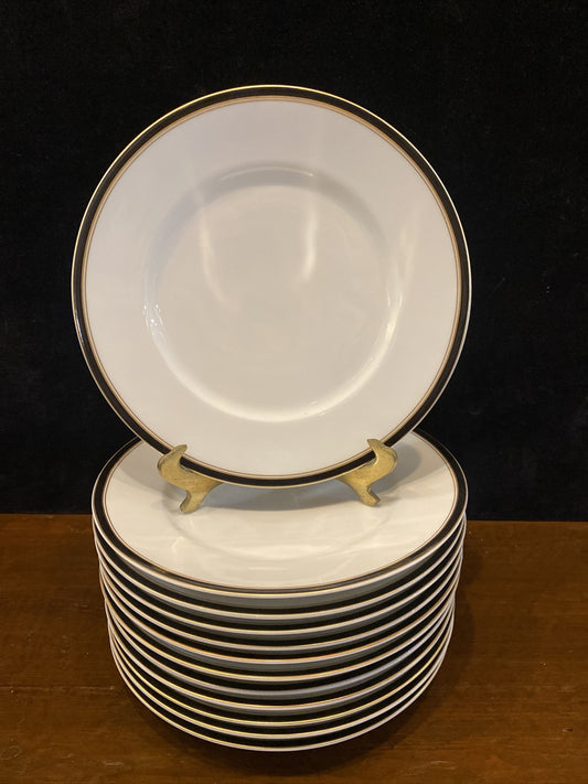 Diplomat Black Ceralene Raynaud Limoges Dinner Plate 10 7/8" 12 Avail