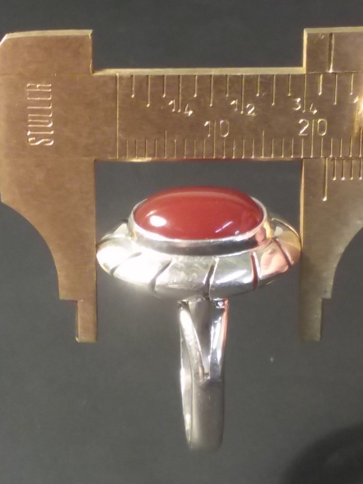 Red Carnelian  Sterling Silver Ring Mexico CII Sz 9.75 5.6g