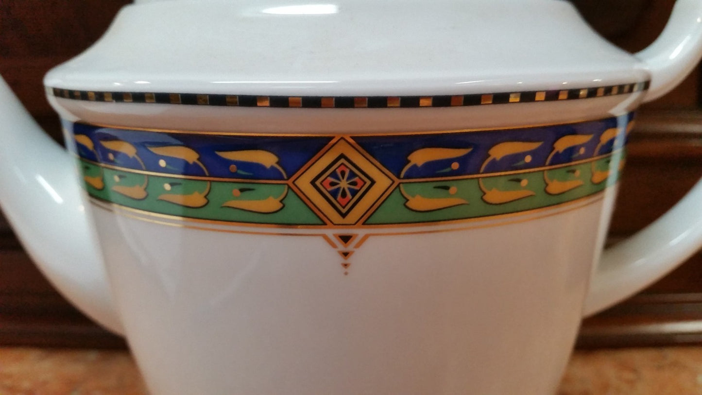 Vintage German Kaiser  4 pc China Medea Pattern Teapot & Warmer NICE