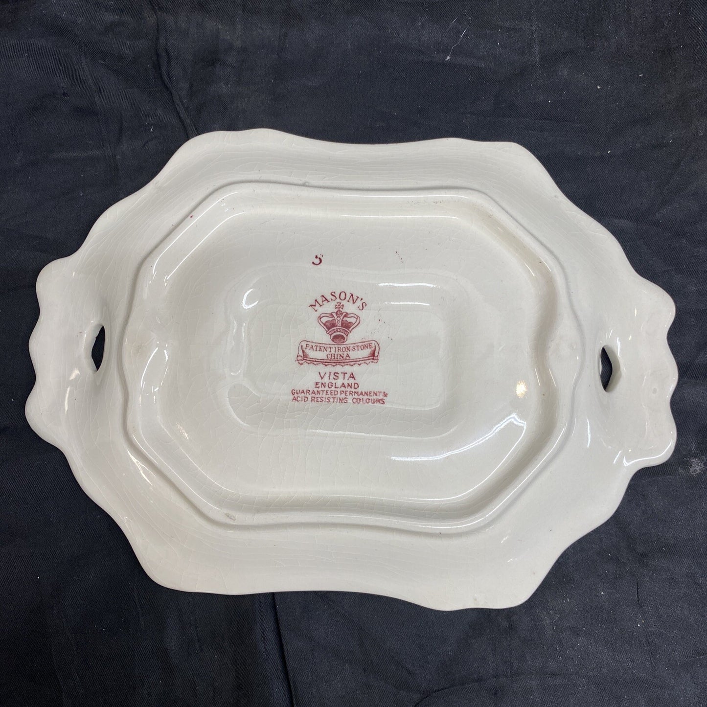 Mason's Vista Pink Small Sauce Boat with Underplate 6 1/2"