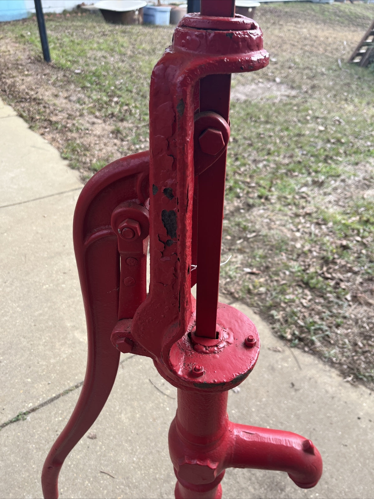 Vintage Red Challenge Co Batavia ILL Cast Iron Antique Hand Water Well Pump
