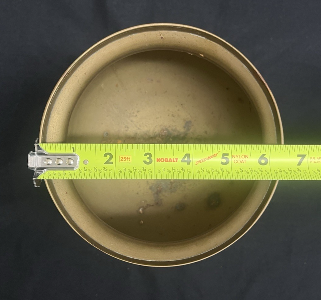 PB19 Pair of Indian Moorish Spun Brass Cloisonne Enamel Pedestal Planters 8.25"