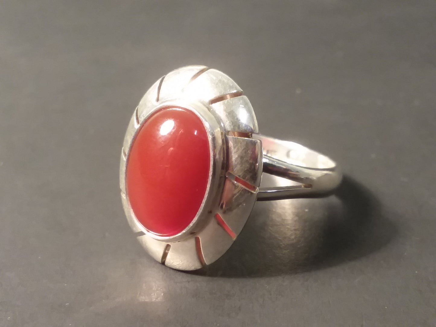 Red Carnelian  Sterling Silver Ring Mexico CII Sz 9.75 5.6g