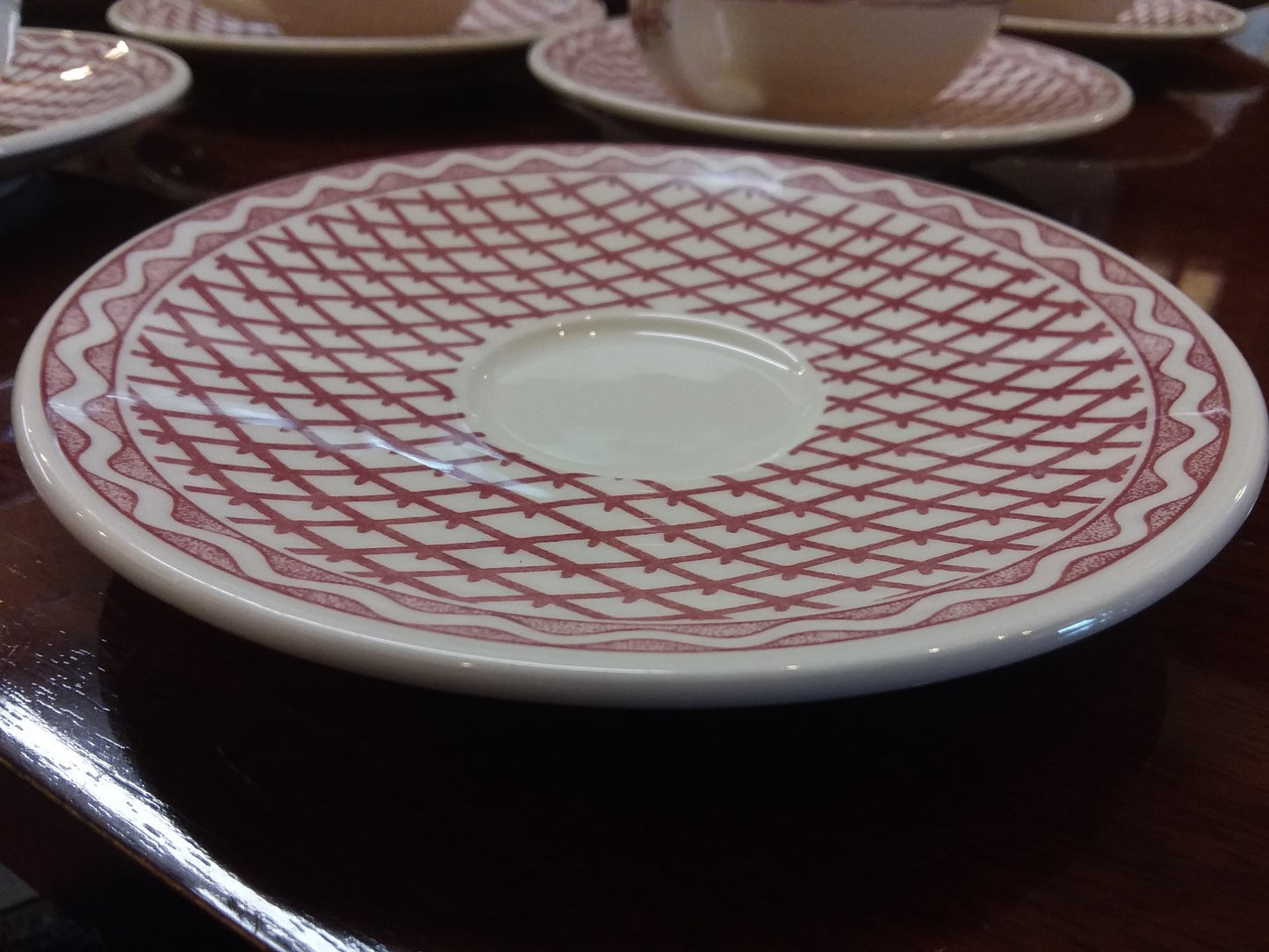 Set of 6 Cups & 6 Saucers by Gien in the Aurelie and Herbier Rose French Country