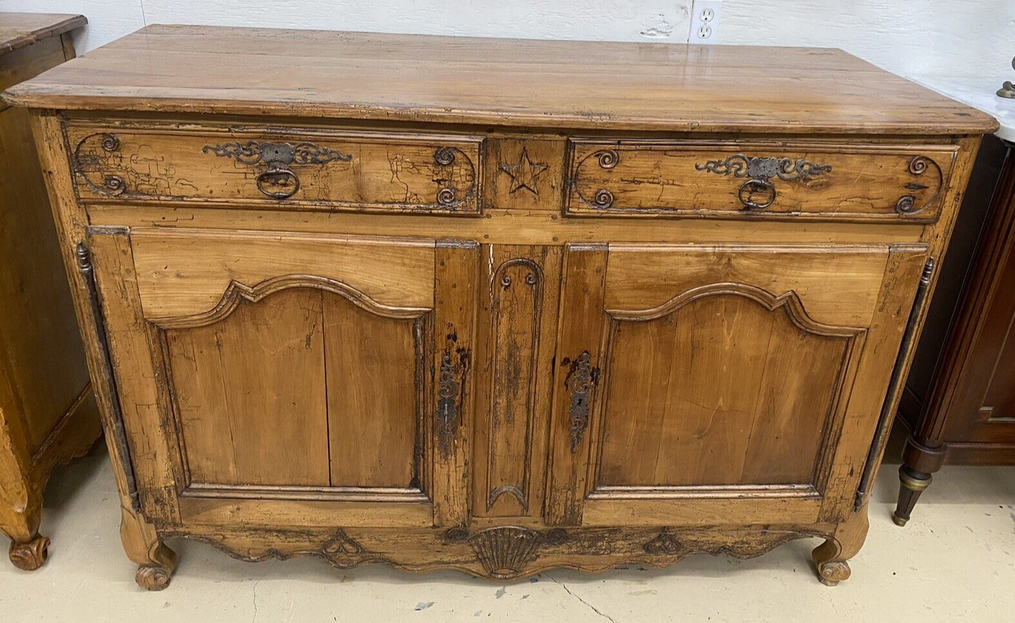 Antique French Louis XV Cherrywood Commode Chest Sideboard Cabinet 19th c. A7