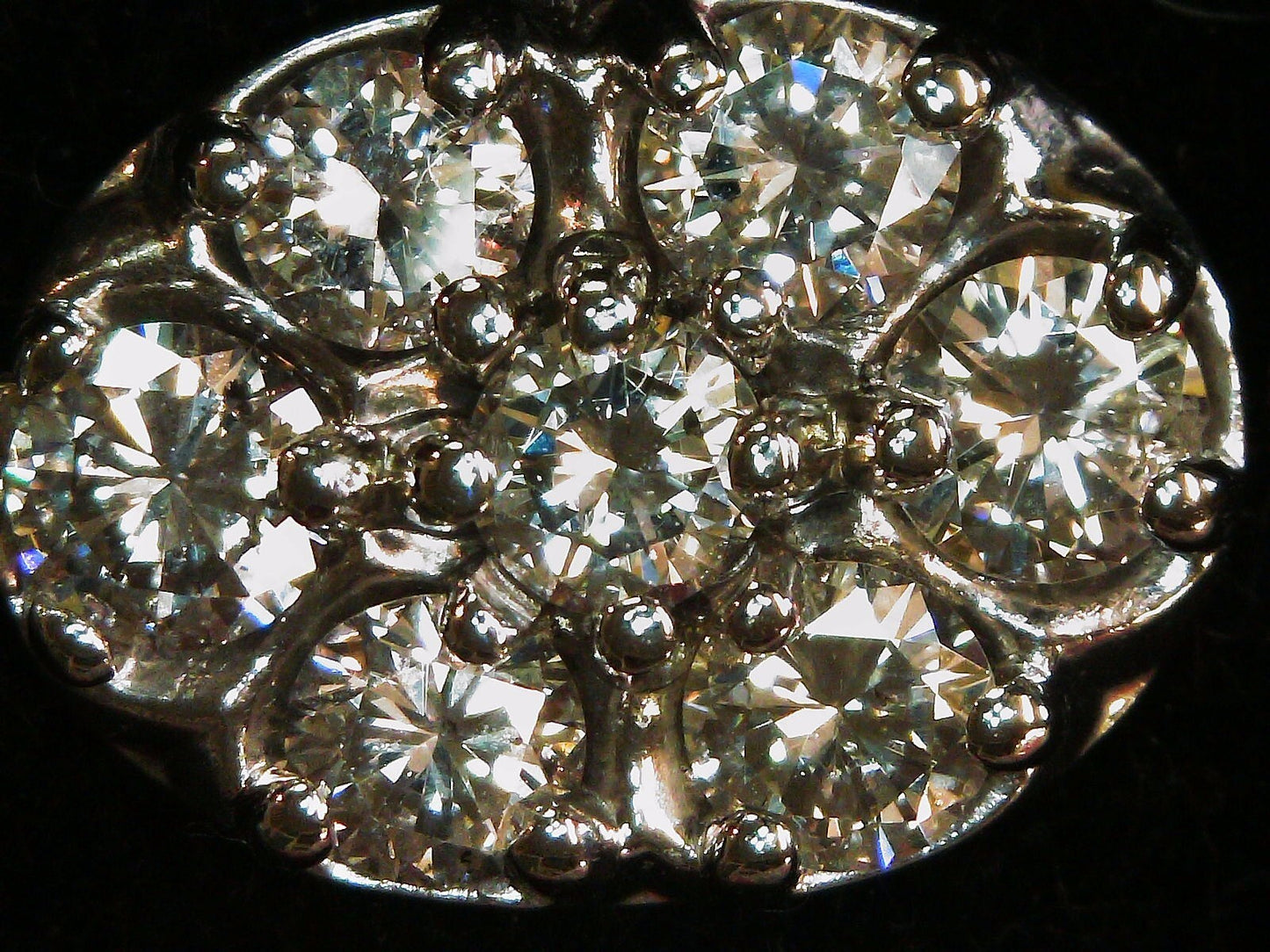 14K Gold 10 Diamond Approx 1.38 cts Pendant 2.9g SI1-SI2 TESTED Sterling Chain