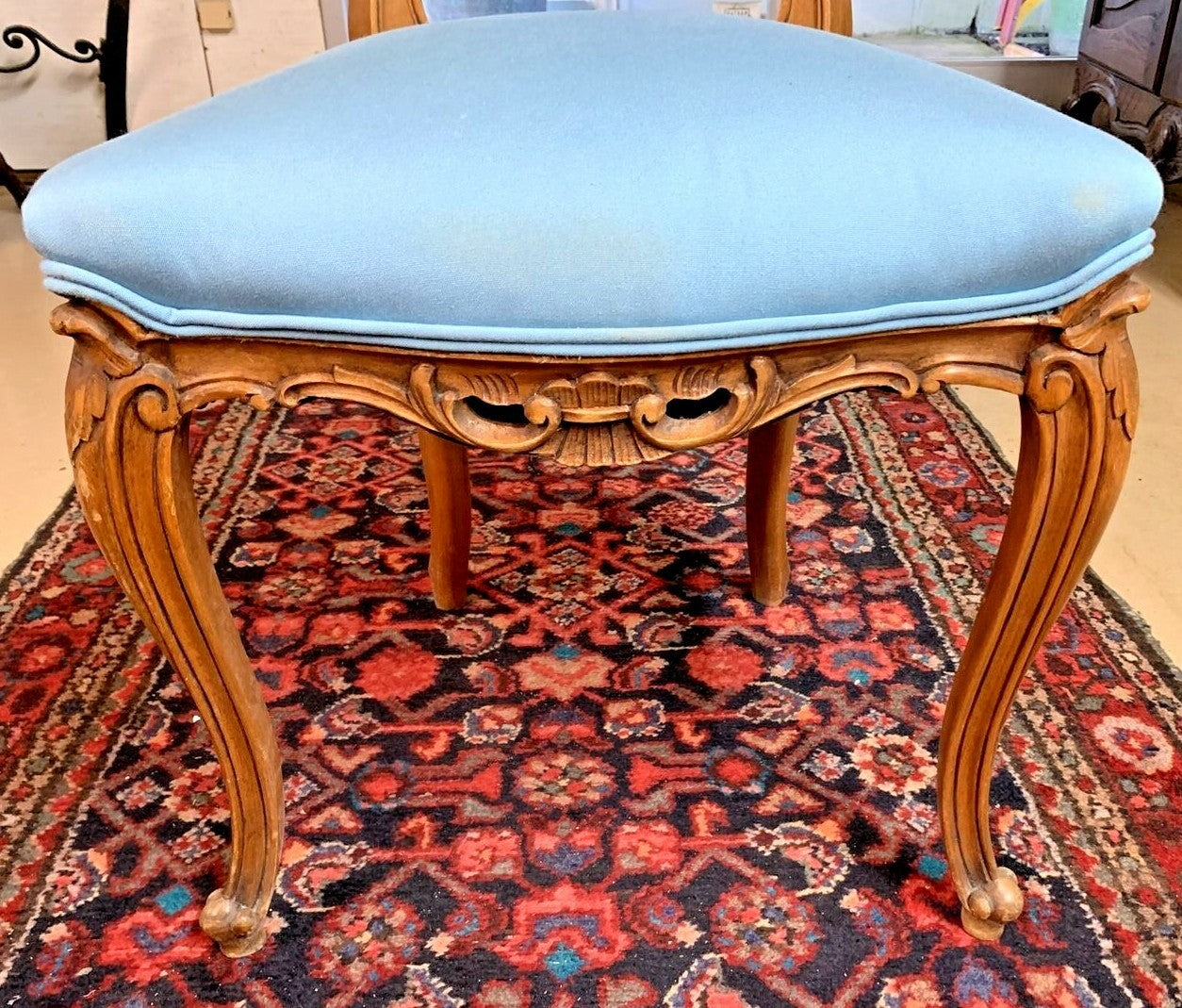 Set of 6 Louis XV style French Walnut Carved Side Chairs