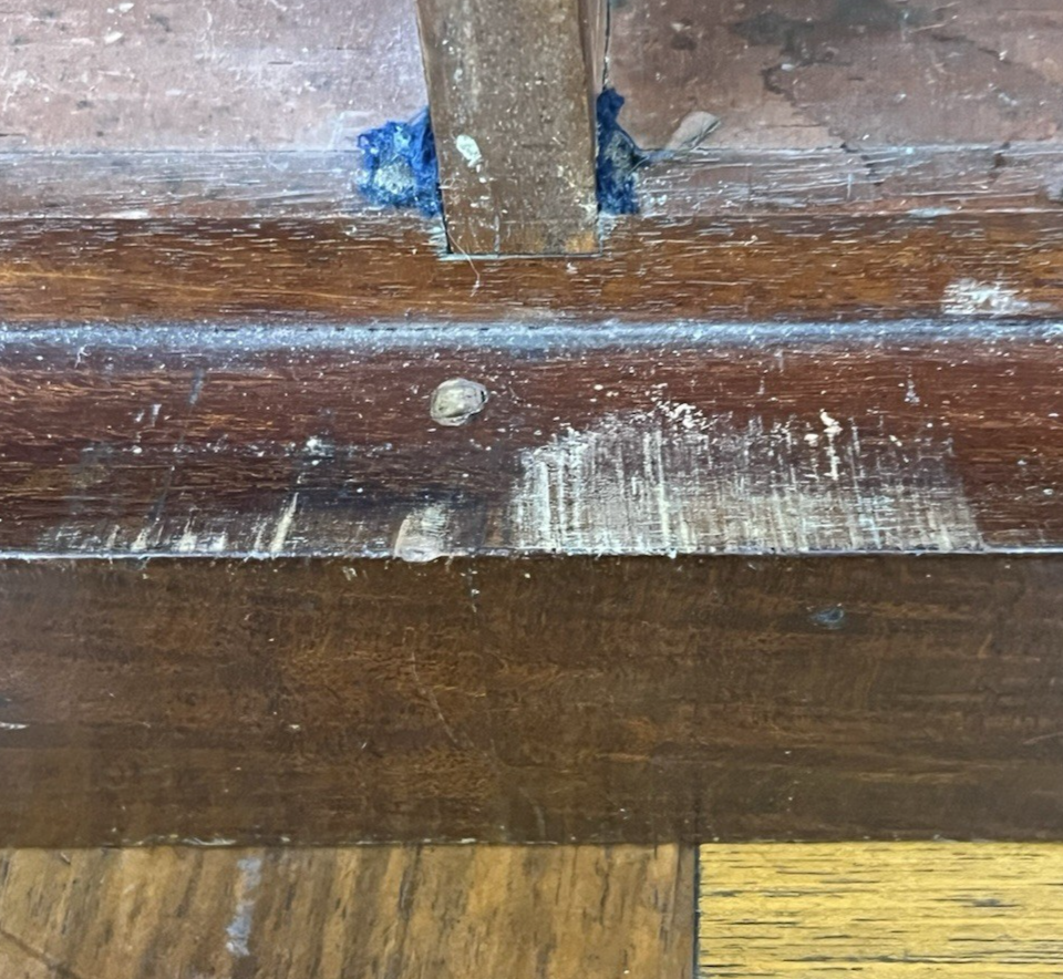 ENGLISH MAHOGANY TABLETOP COLLECTOR'S CABINET 20 5/8" TALL