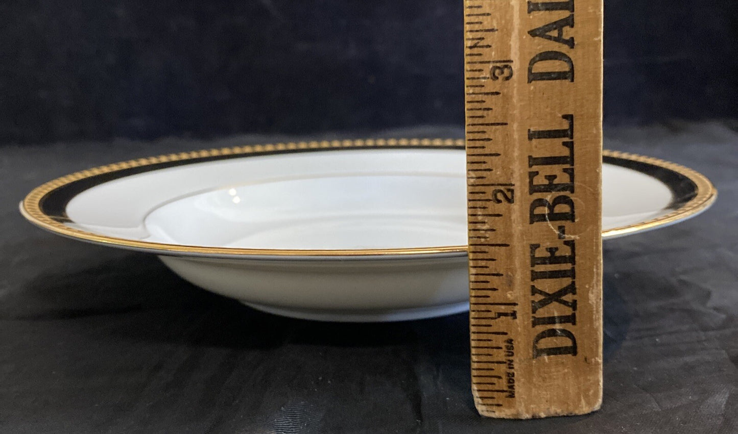 Tiffany & Co. Limoges 8 7/8" "Black Band" Rim Soup Bowl MSRP $160  Mint BH181 B