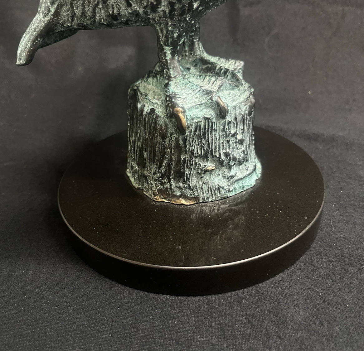 SPI Home Gallery Bronze Pelican Eating Fish Sculpture w/ Marble Base 15" PB2