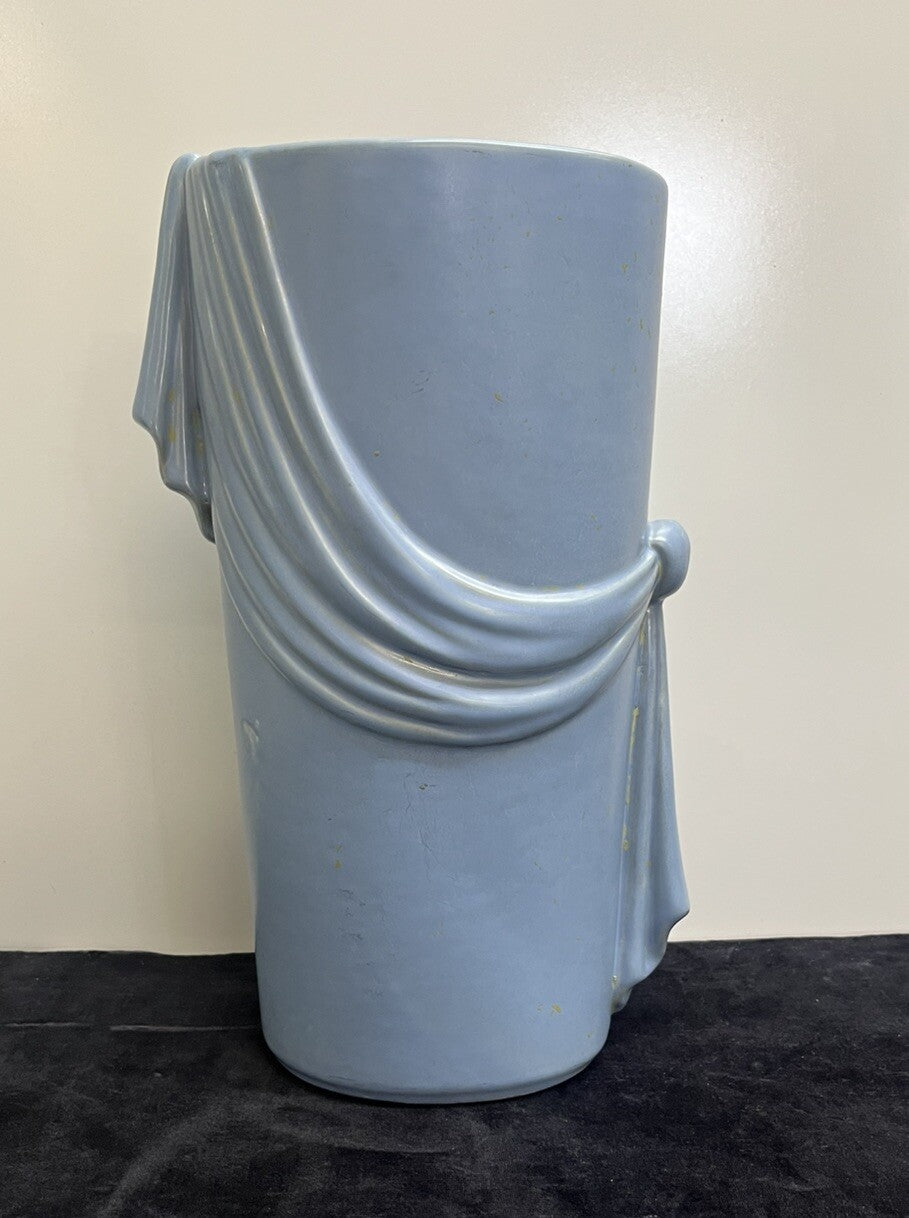 Weller Pottery 14" Ragenda Blue Draped Swag Vase B7