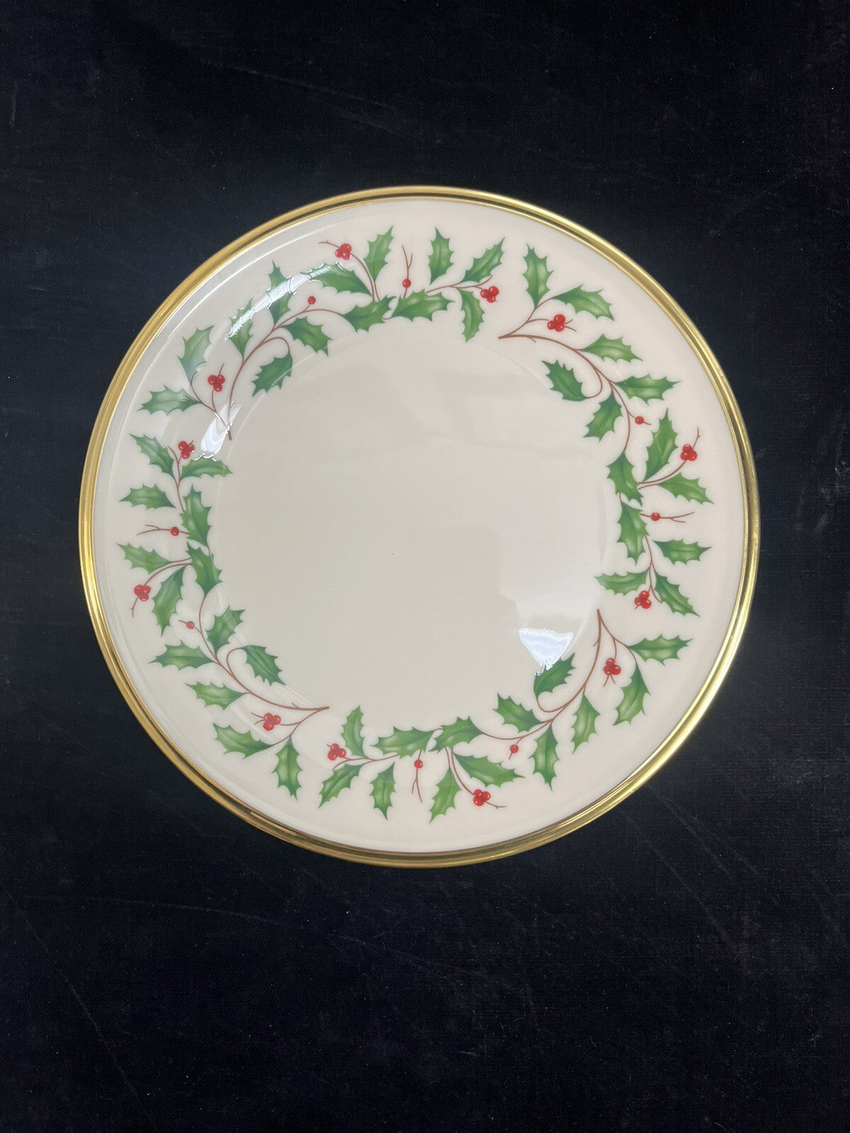 Lenox USA Fine China Christmas Holiday Salad / Dessert Plate 8 1/8"