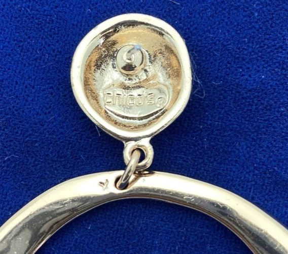 Chicos Rose Gold Tone Dangle Earrings Pierced Original Card MSRP $35