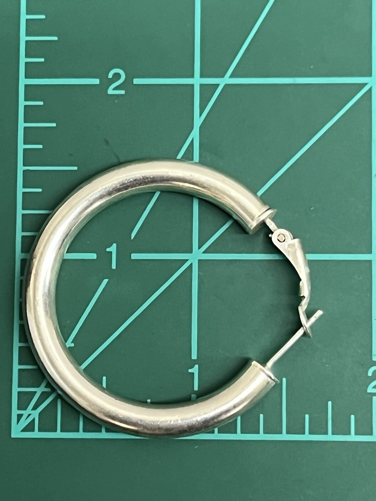 Italian Round 40mm .925 Sterling Hoop Earrings 8.25g