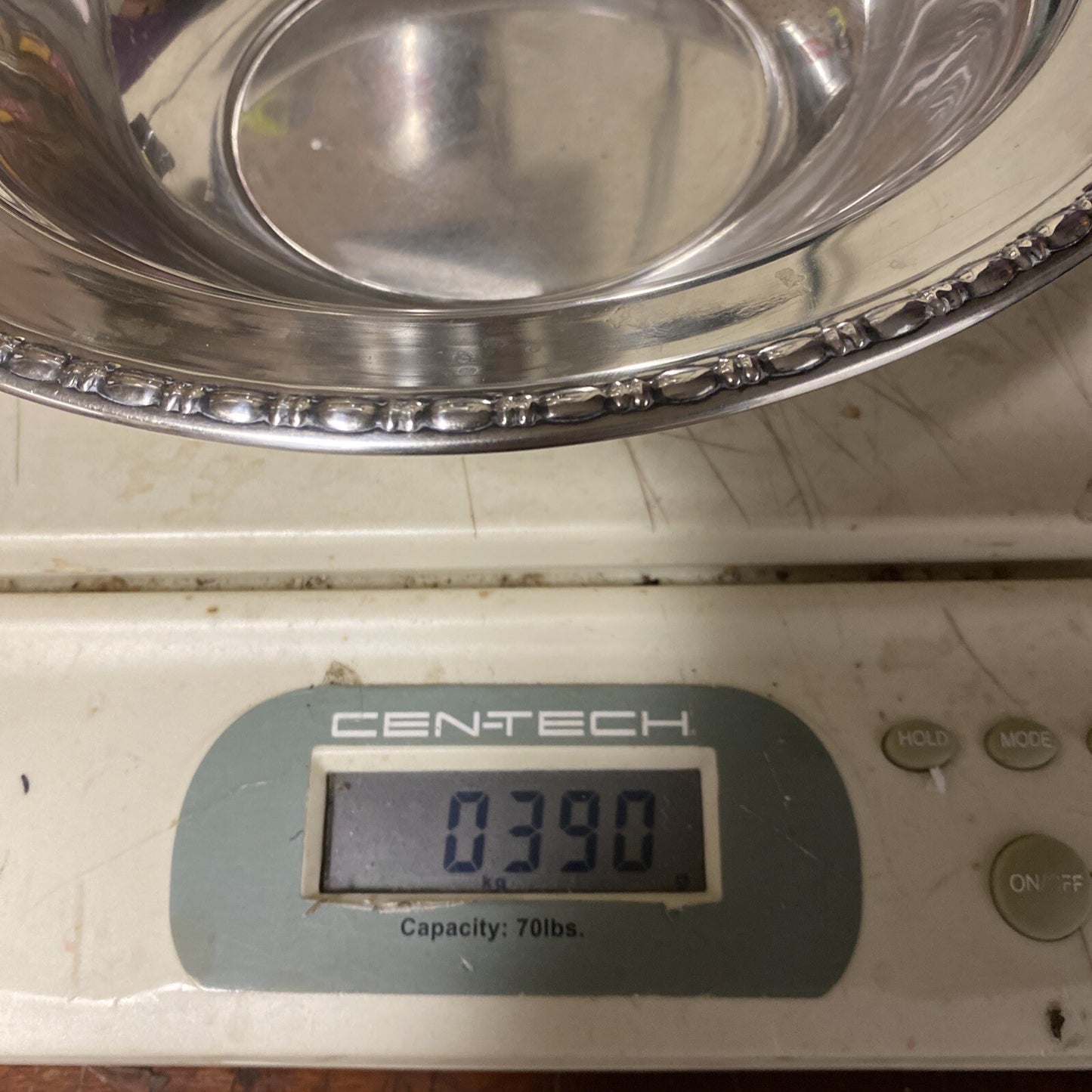 390g Watson Sterling Bowl 10 3/4" dia x H 2.5" Antique 1920's Art Deco