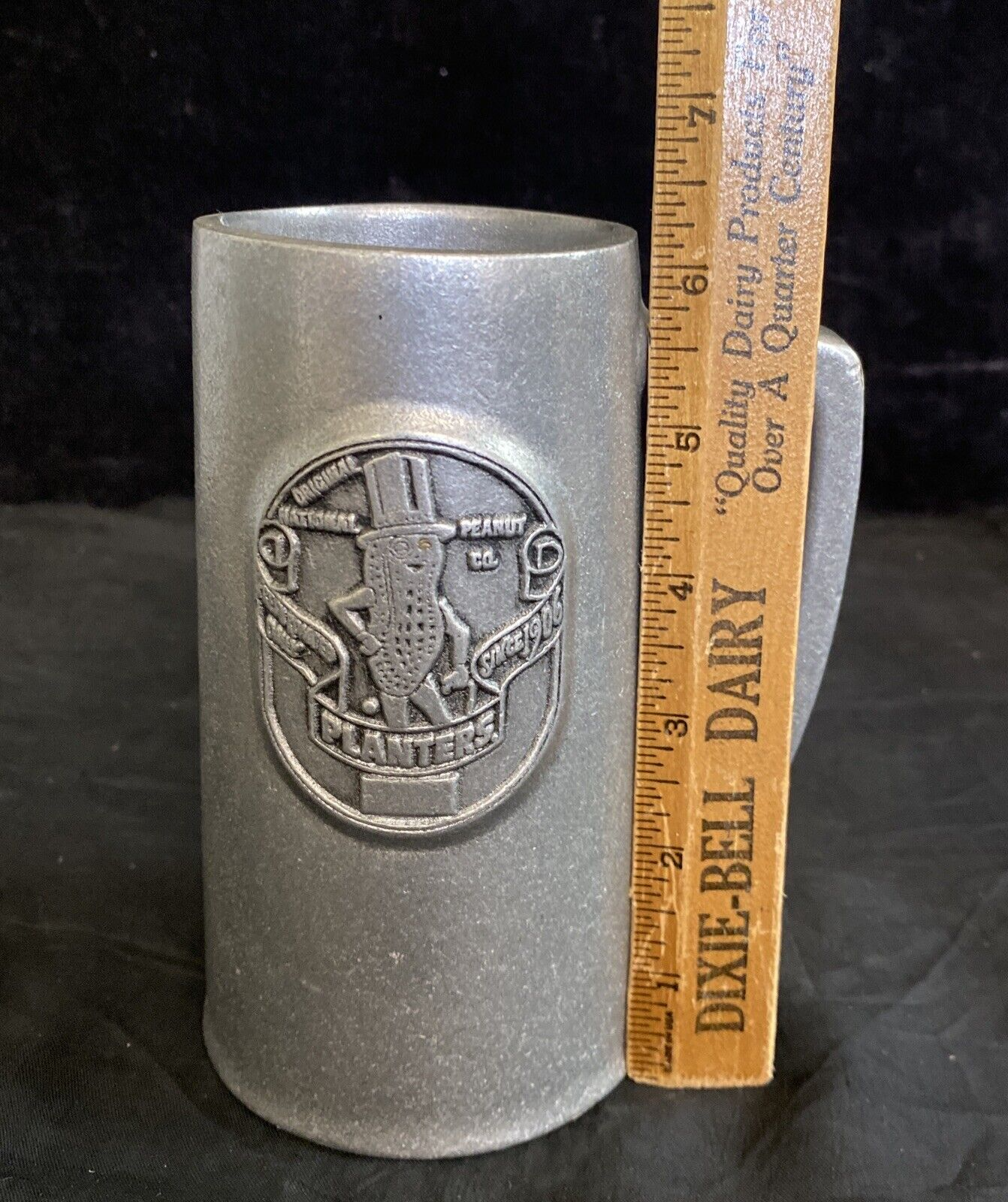 Planters Peanut Co. 6 1/4" Pewter Mug with Bell