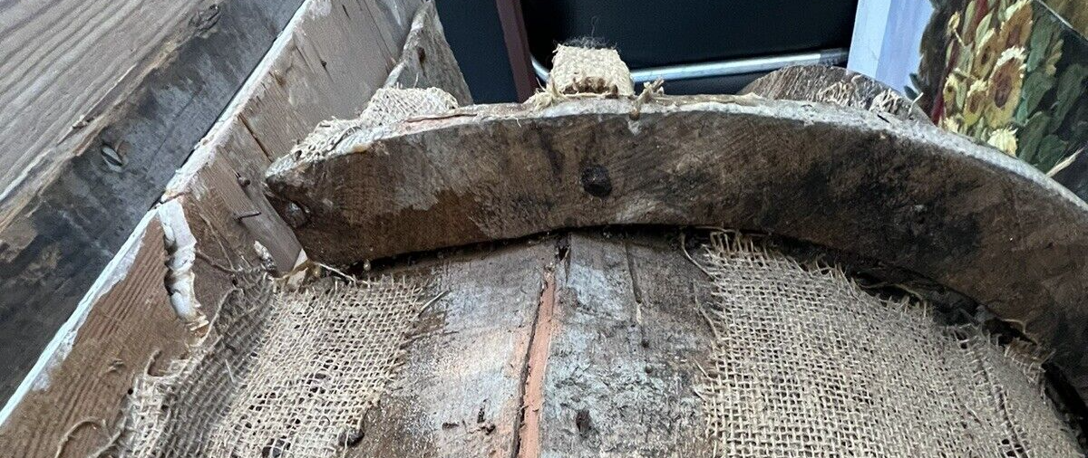 Antique American Federal Oak Corner Cabinet w/ Painted Interior 19C Farmhouse