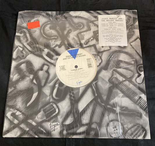 ZIGGY MARLEY 12" Tumblin' Down Virgin 0-96603 Shrink Hype Sticker - EX/VG+