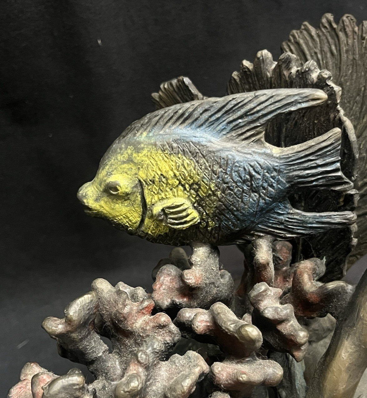 PB7 "The Conch Shell" by Carl Wagner Bronze Statue w/ Marble Base 23.25"