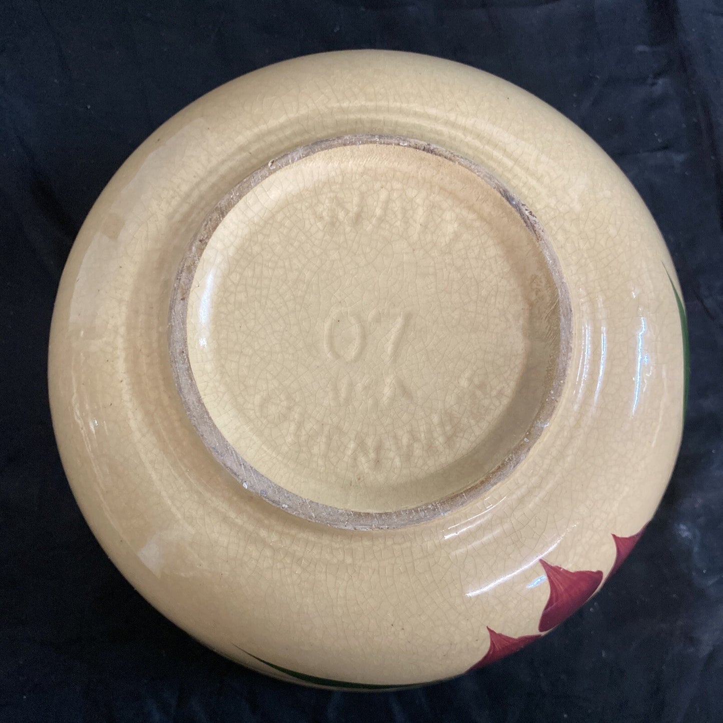 Watt Ware USA Apple and Red Bud Graduated Ribbed Bowl Set of 3