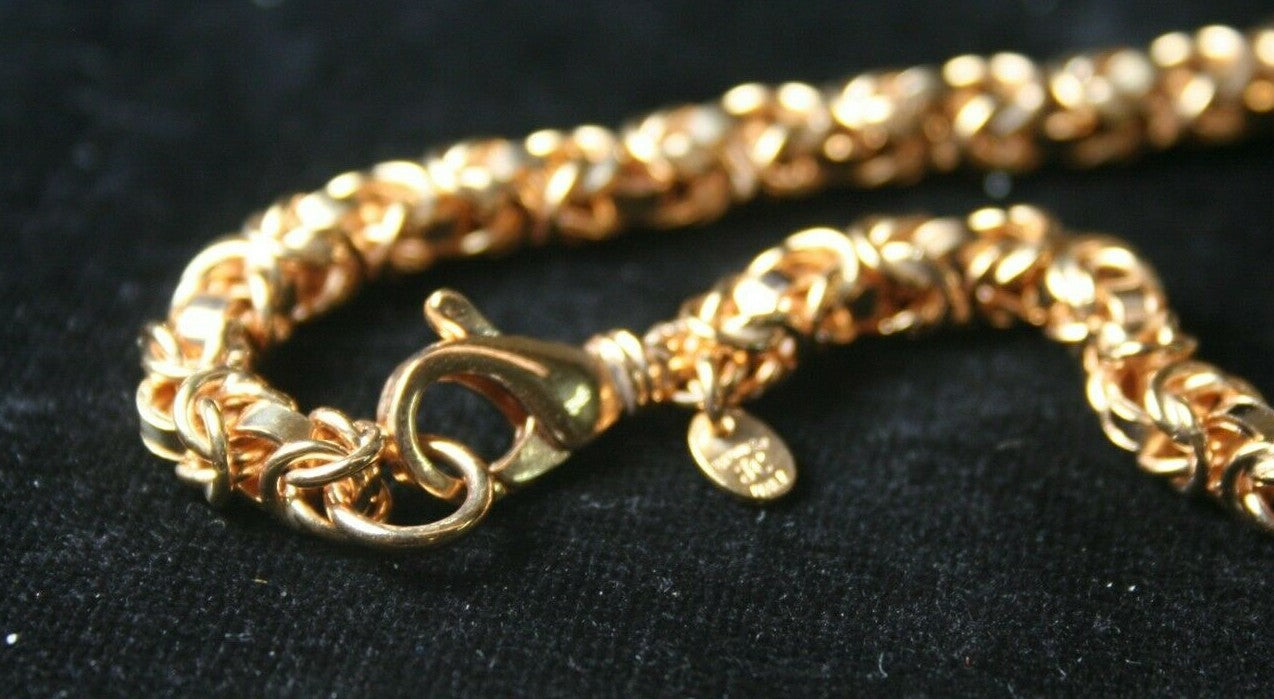 HONORA Bronze ITALY Baroque Pink Pearl 36" NECKLACE w/Byzantine Chain