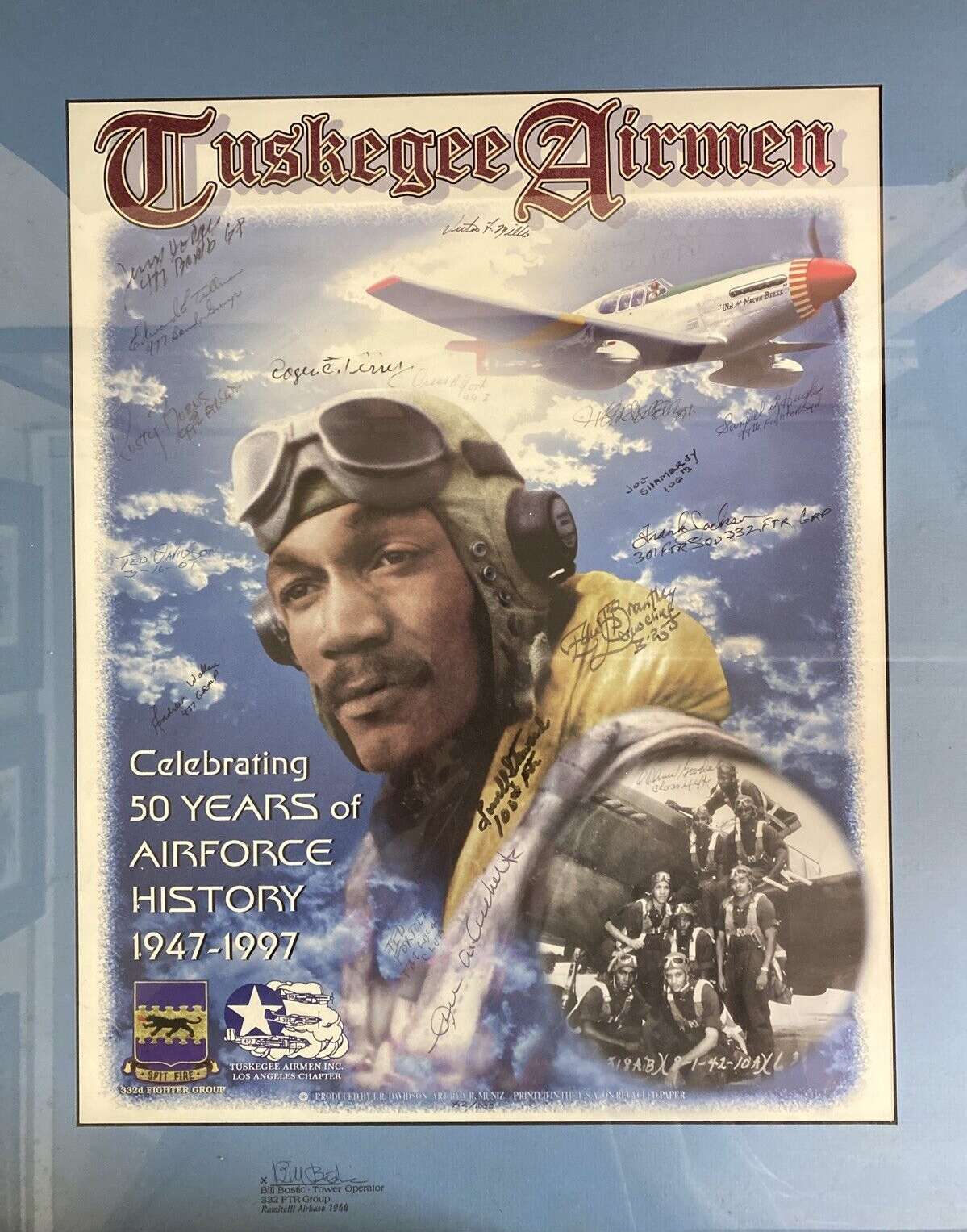 Signed Tuskegee Airman Celebrating 50 Years of Airforce History Print 1947-97
