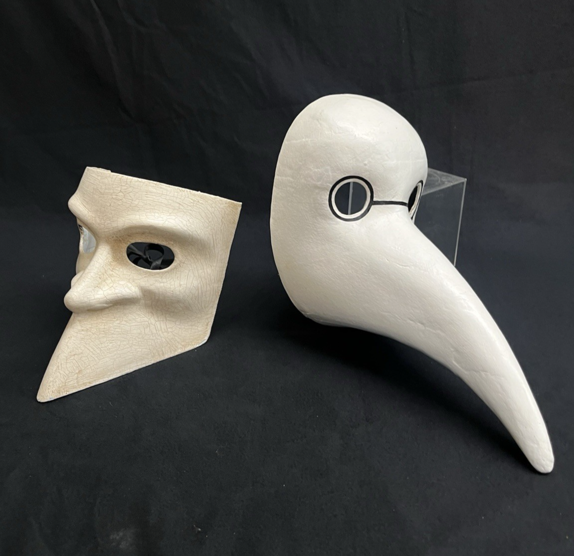 Set of 2 AGOSTINO DESSI & ALICE ATELIER ITALIAN PAPIER MACHE THEATER OPERA MASKS